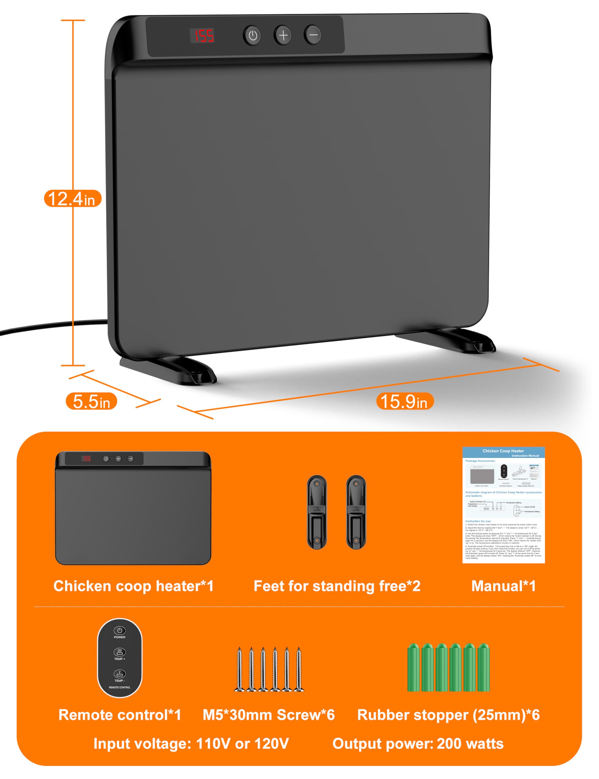TIMEBAL 2025 UL-certified radiant heater for safe warmth
