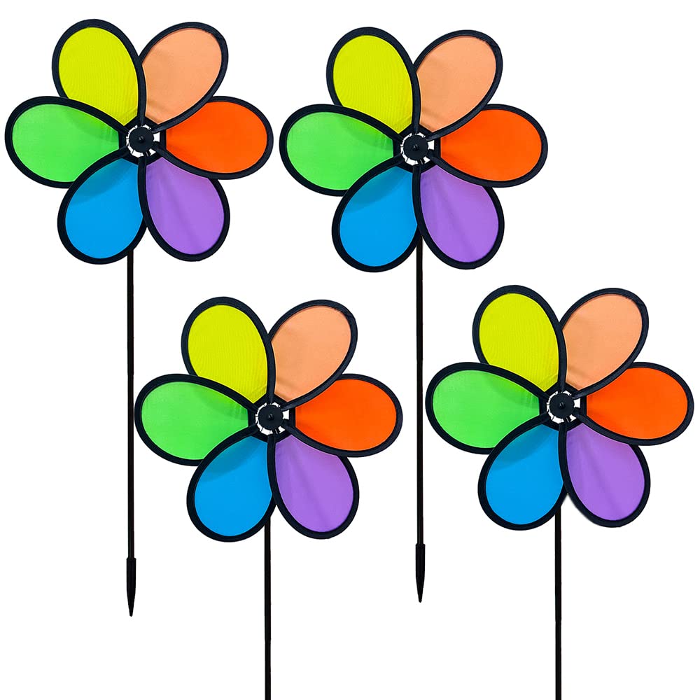 Timecity wind spinner flower 9-4inch turning gracefully in breeze for vibrant garden decor.