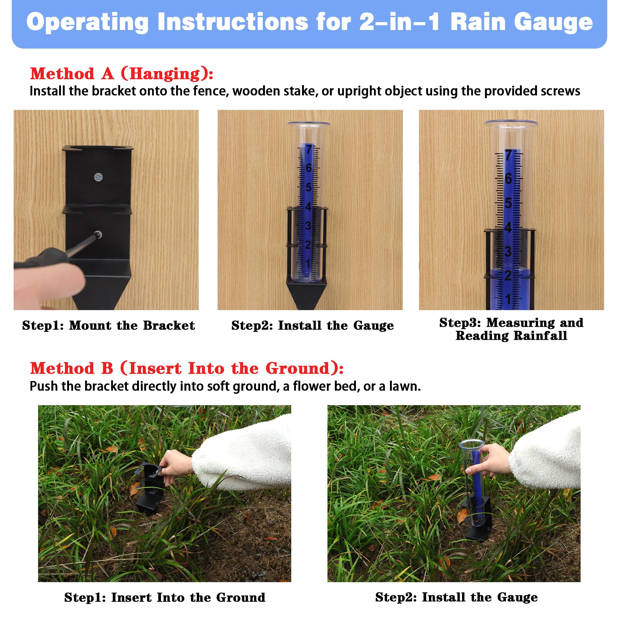 Timenued freeze-proof plastic gauge tube resists cracking in cold weather.