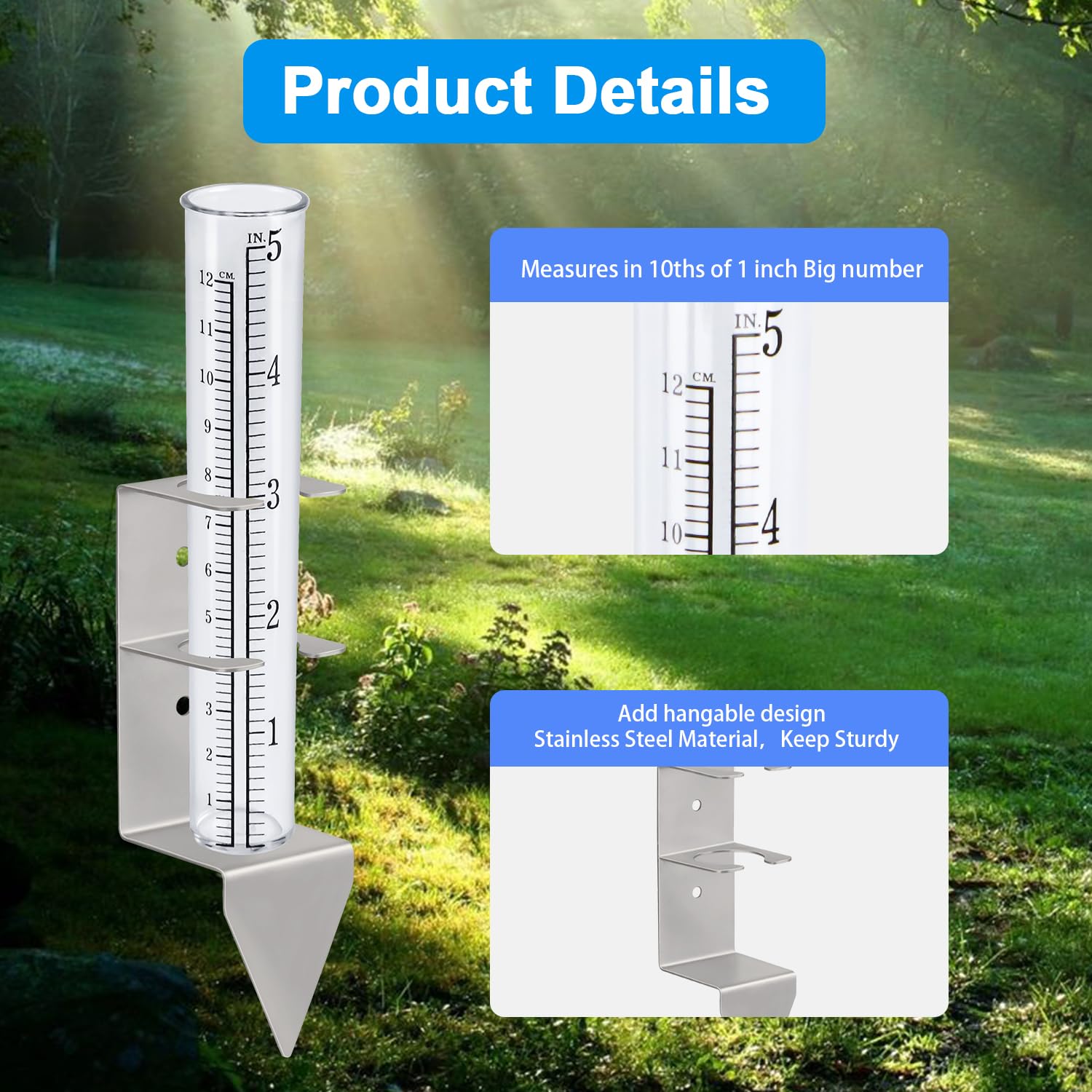 Timenued outdoor garden use for practical weather tracking.
