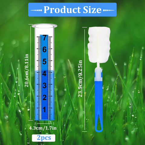 Timenued rain gauge 7-inch capacity tubes for precise yard measurements.
