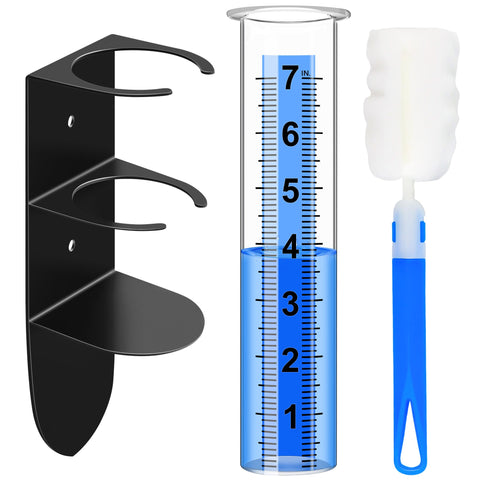 Timenued rain gauge 7inch tube set for accurate garden rainfall measurement.