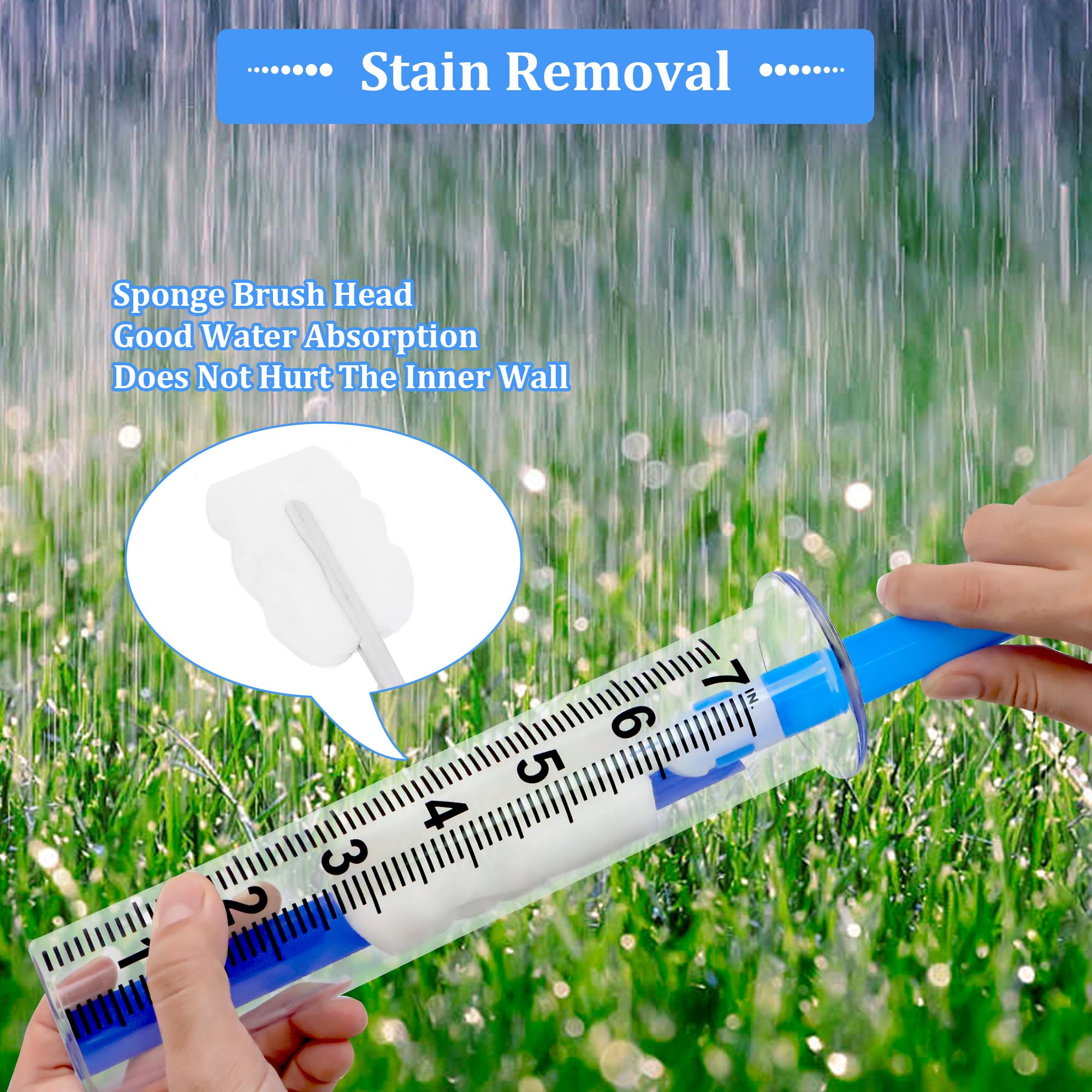 Timenued rain gauge featuring a blue-back scale for easier readability in sun.