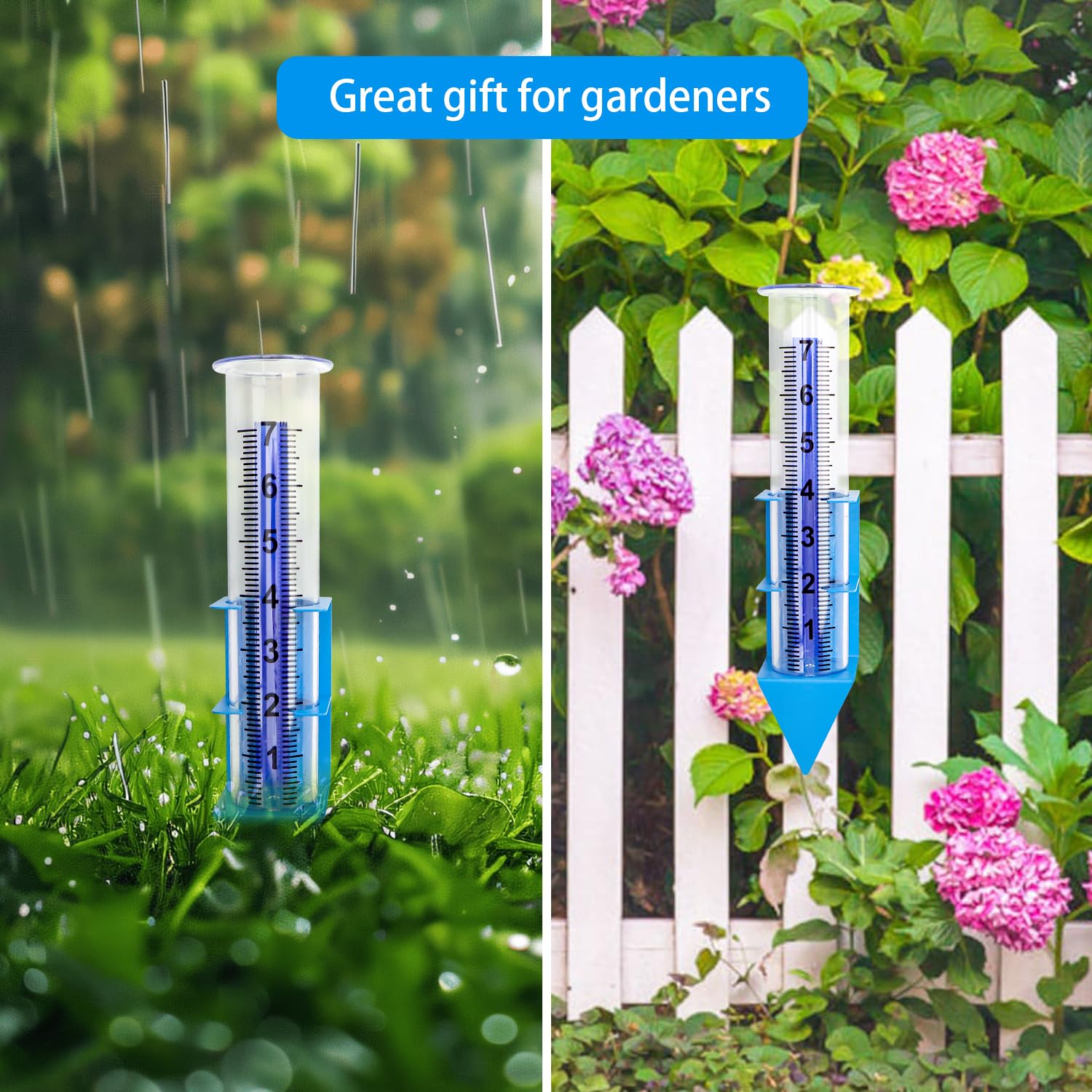 Freeze-proof design ensures Timenued rain gauge is ready for year-round use.