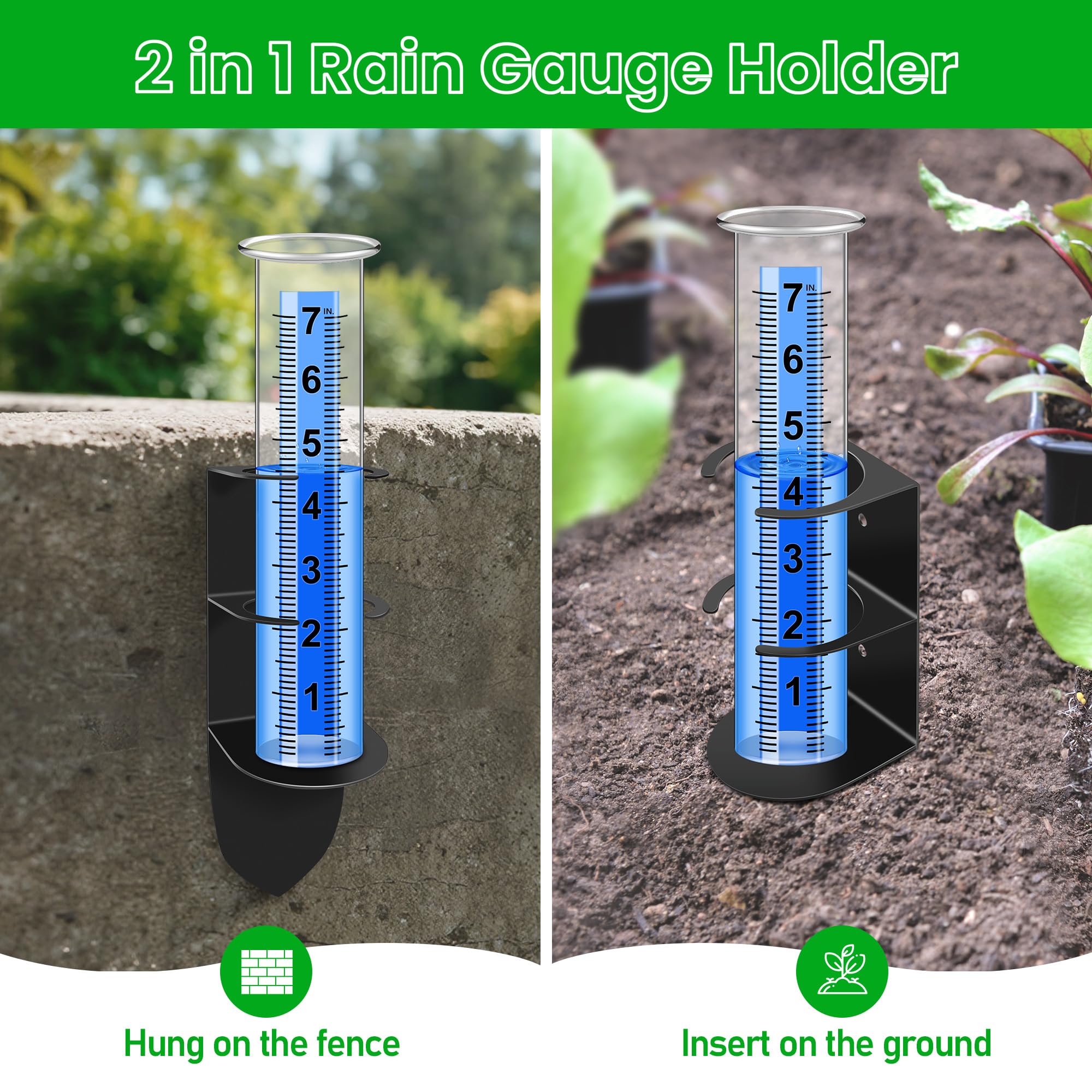 Timenued precision inch scales help tracking rainfall with confidence.