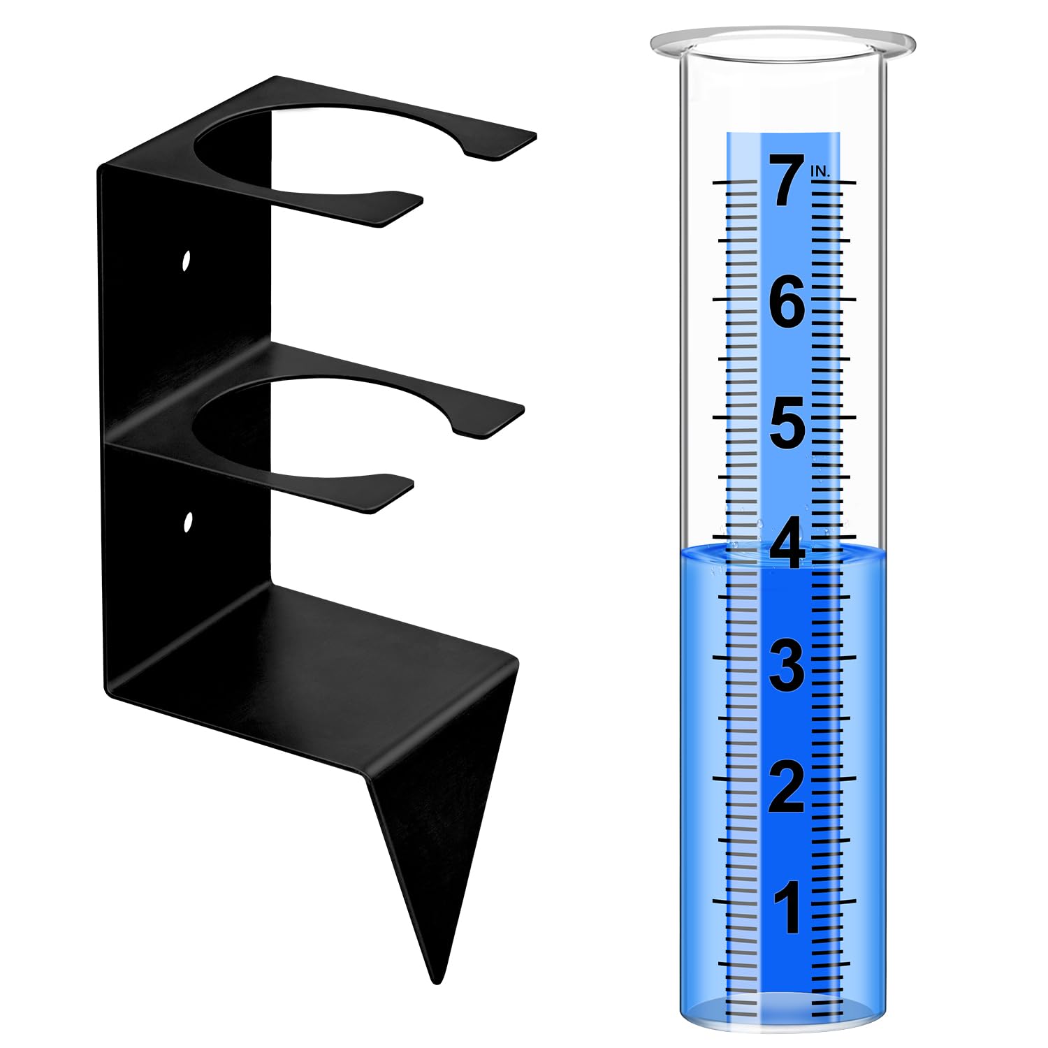 Timenued rain gauge outdoor 7-inch reading for accurate rainfall measurement.