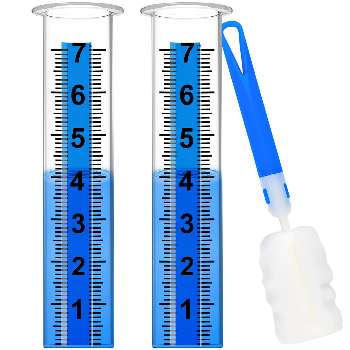 Timenued rain gauge replacement tubes 2-pack for outdoor rainfall tracking.