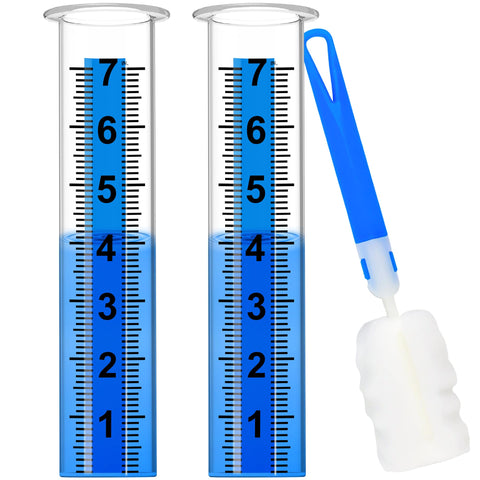 Timenued rain gauge replacement tubes 2-pack for outdoor rainfall tracking.