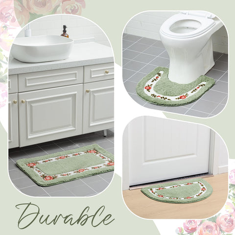 Timgle U-shaped toilet rug features anti-slip backing for safer everyday use.