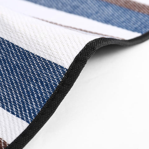 Timirock striped picnic blanket suitable for outdoor events and indoor gatherings alike.