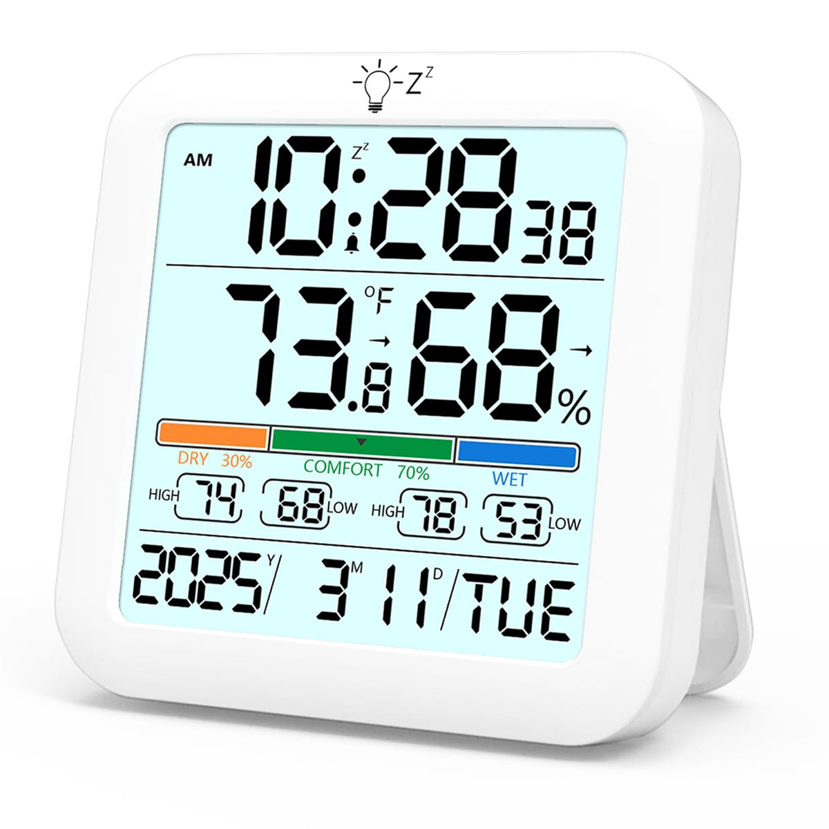 Timloon mini display shows temperature, humidity, and time at a glance for easy room monitoring