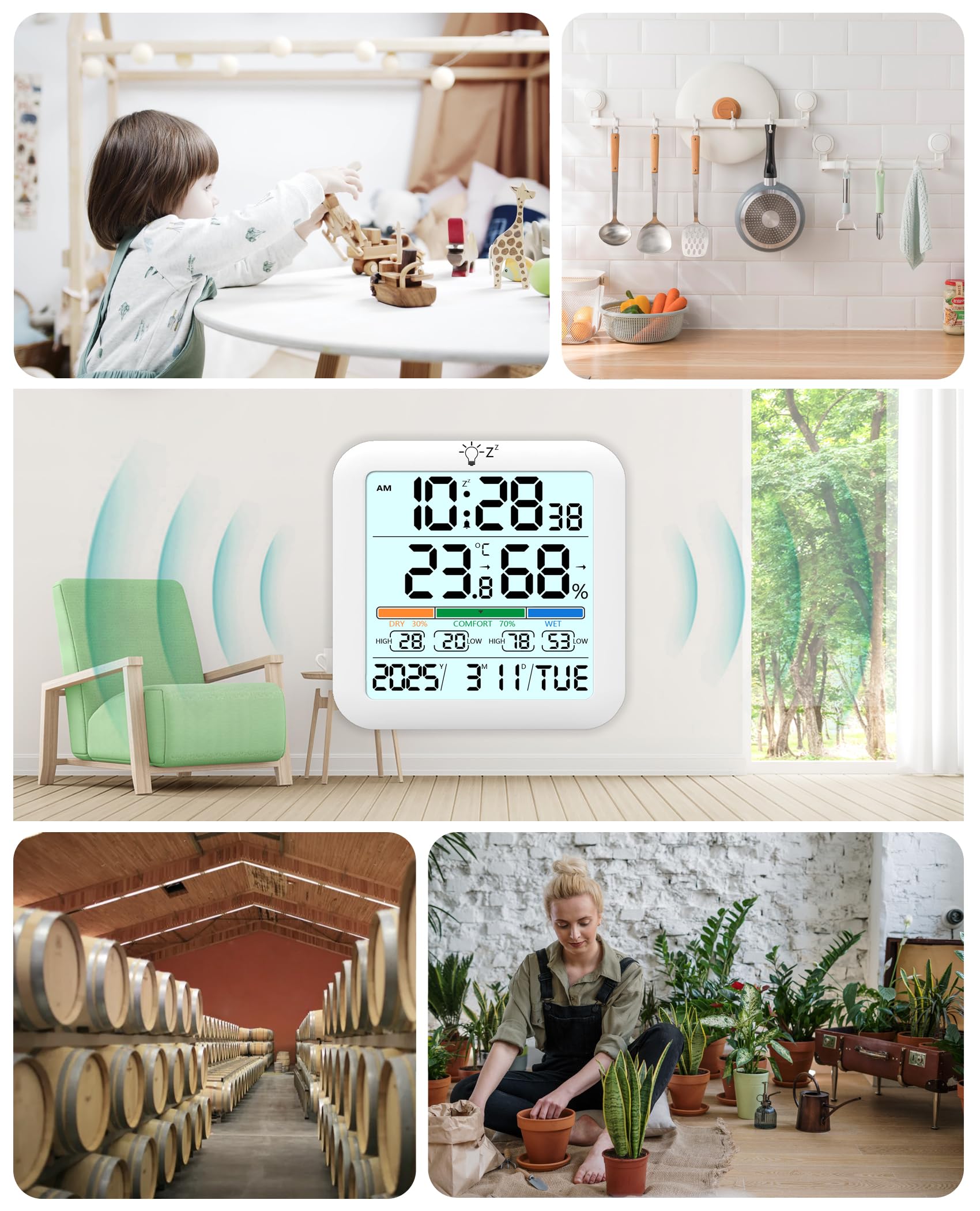 Timloon time and date reference on the device for daily planning