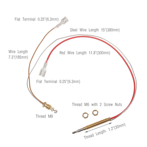 Timsec end nuts for gas valve with 8mm thread for quick install.