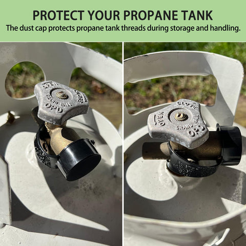 Dust cap protecting tank adapter and gauge threading with Timsec design