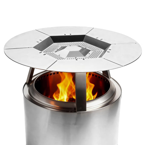 TIMSUMR heat deflector for Solo Stove Bonfire 19.5 inch showing even heat distribution