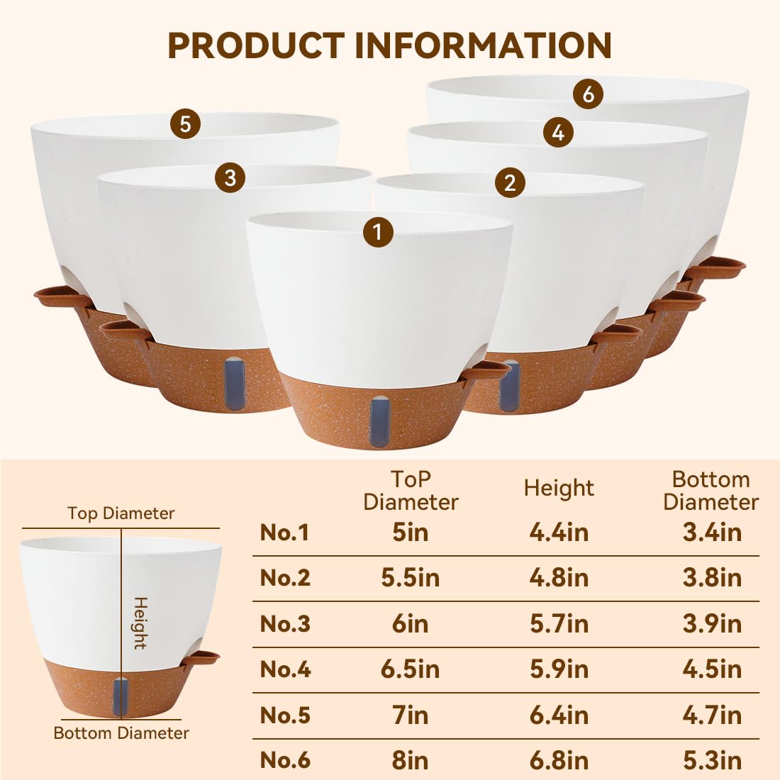 Tinecio self-watering pot indoor-outdoor setting supports herbs and houseplants.