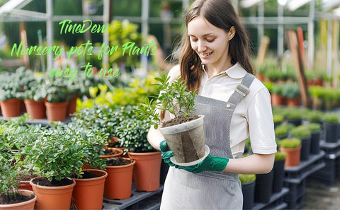 TineDew durable lightweight plastic nursery pot with smooth edges for easy handling.