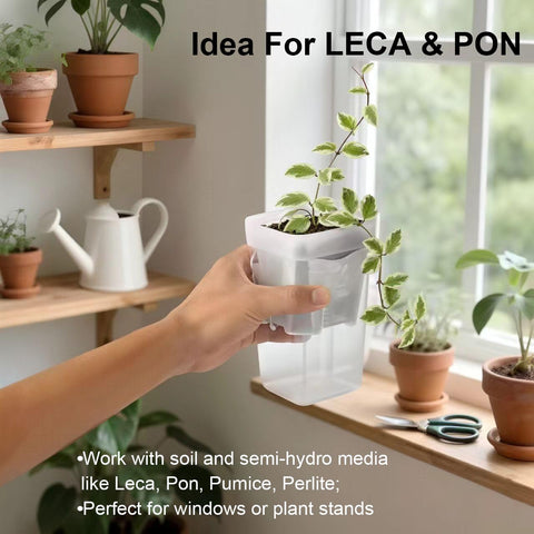 TineDew LECA/PON-compatible pot for semi-hydro setups