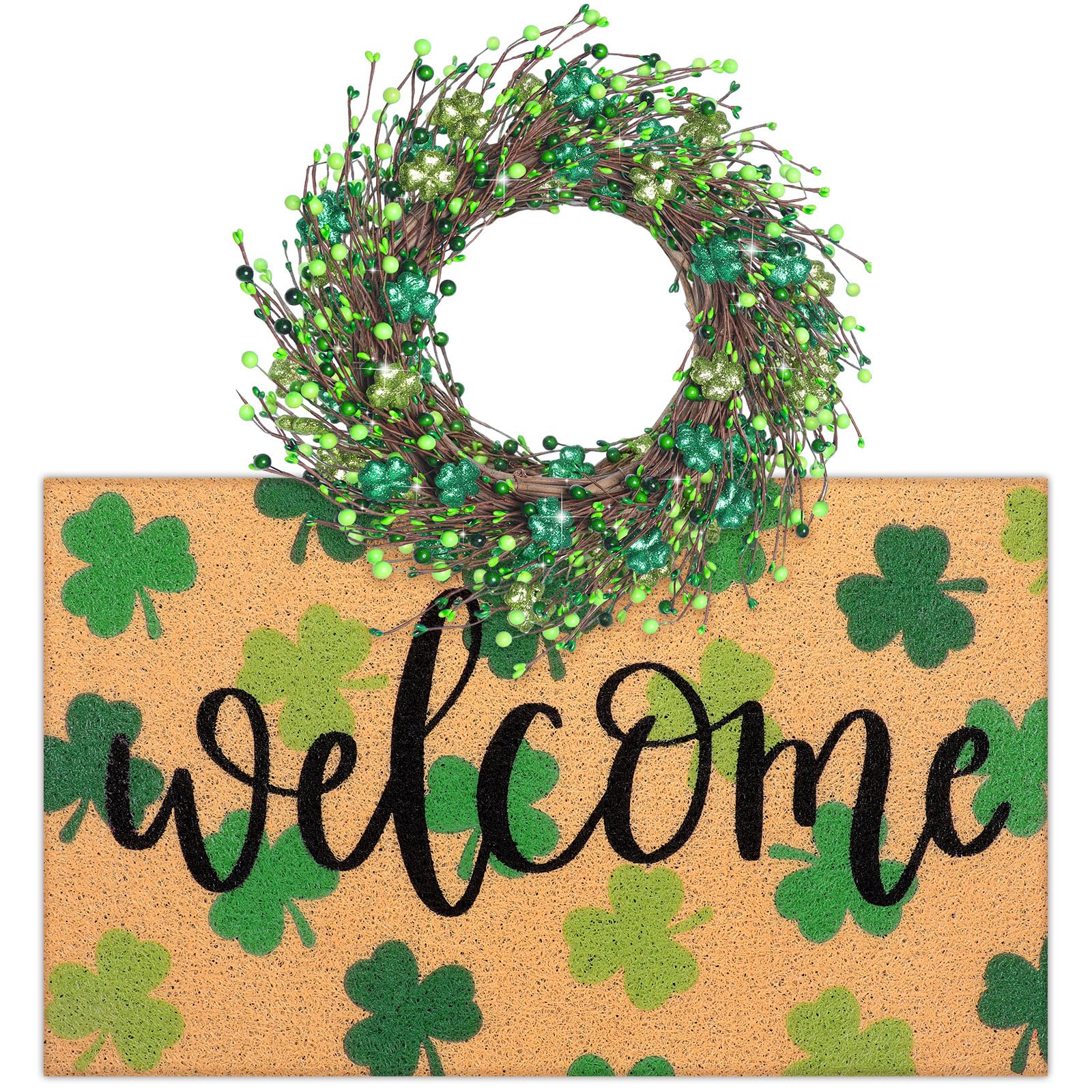 Tingjoo green entrance decor enhances curb appeal and seasonal charm