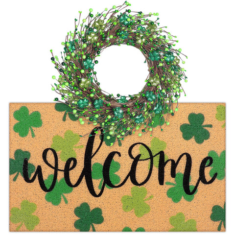 Tingjoo green entrance decor enhances curb appeal and seasonal charm