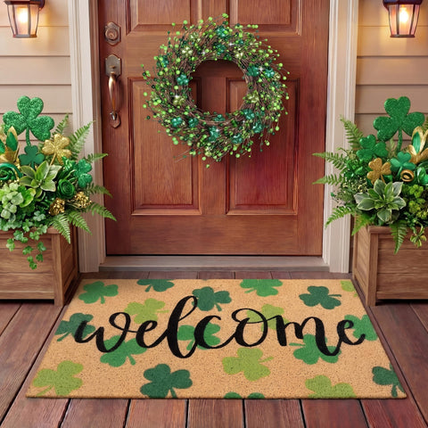 Tingjoo St Patrick's Day doormat with festive green accents welcoming guests