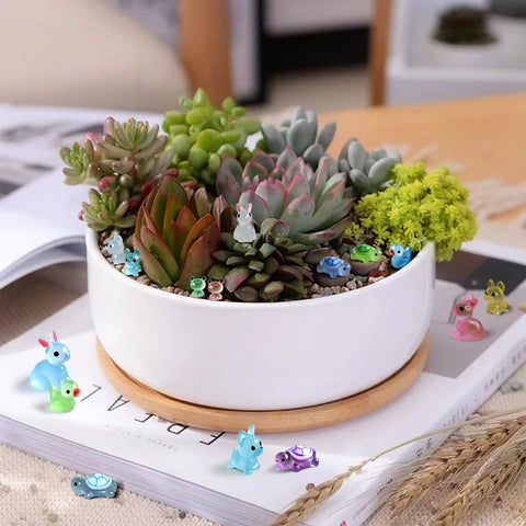 TINGLAN luminous mini-resin animals glow at night, ideal for cozy indoor displays.