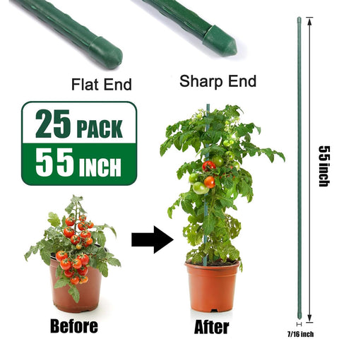 Tingyuan garden stake in soil demonstrates easy installation and stability for outdoor plants.
