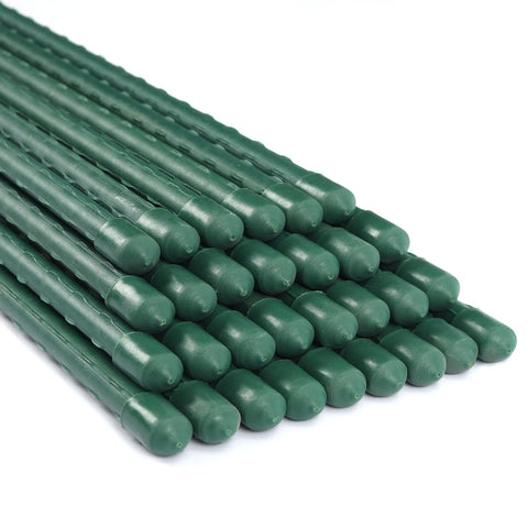 Tingyuan garden stake close-up shows durable green coating for tomato support.