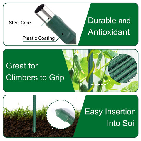 TINGYUAN green stakes blend with foliage for discreet garden support