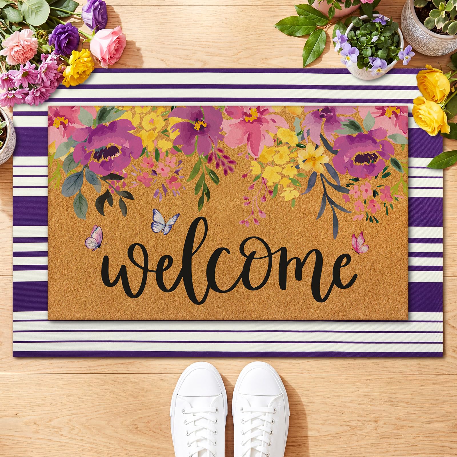 Tinideya mat size 60x90 cm fits wide entryways and porches.