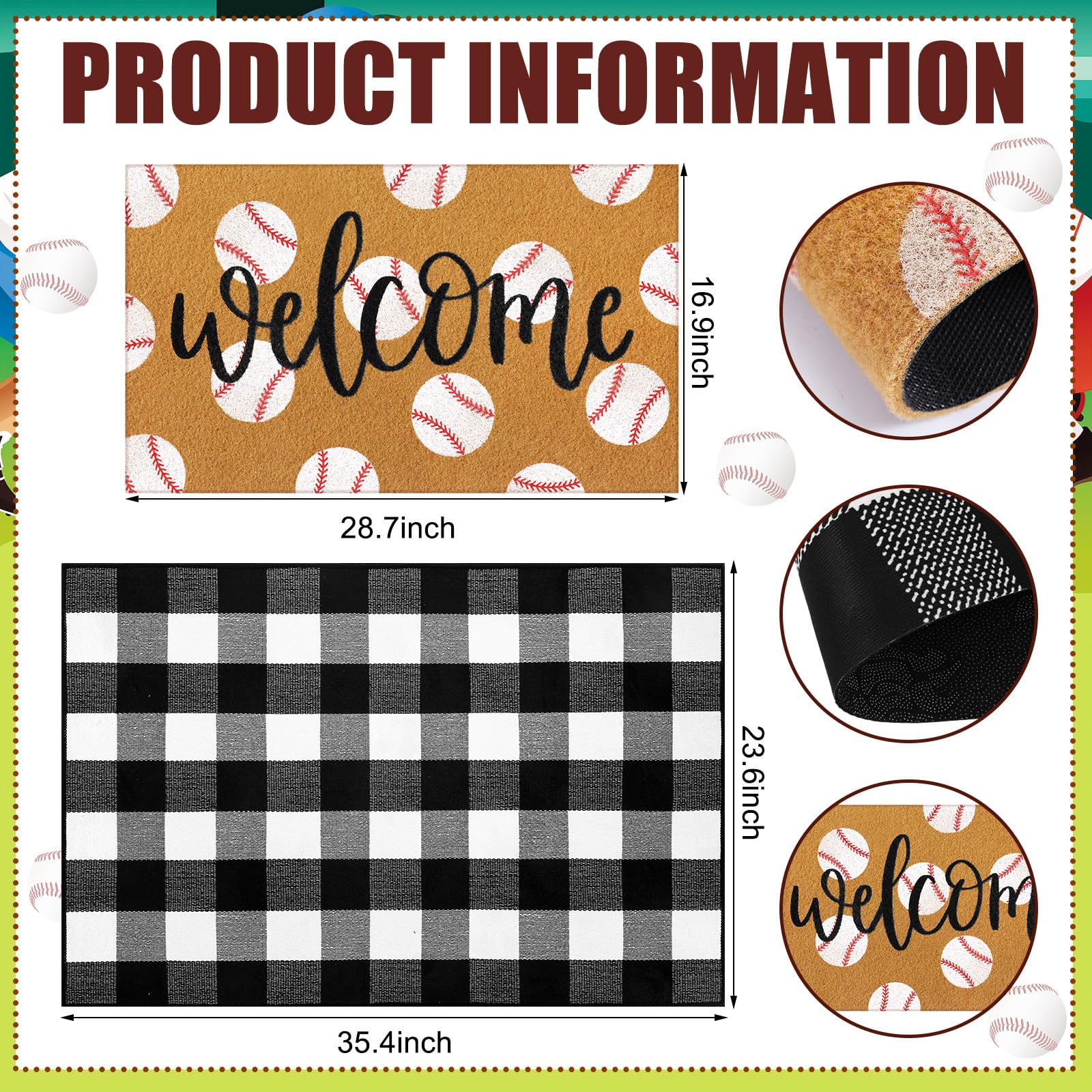 Tinideya buffalo plaid rug adds seasonal style to indoor or outdoor entrances