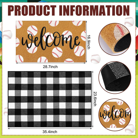 Tinideya buffalo plaid rug adds seasonal style to indoor or outdoor entrances