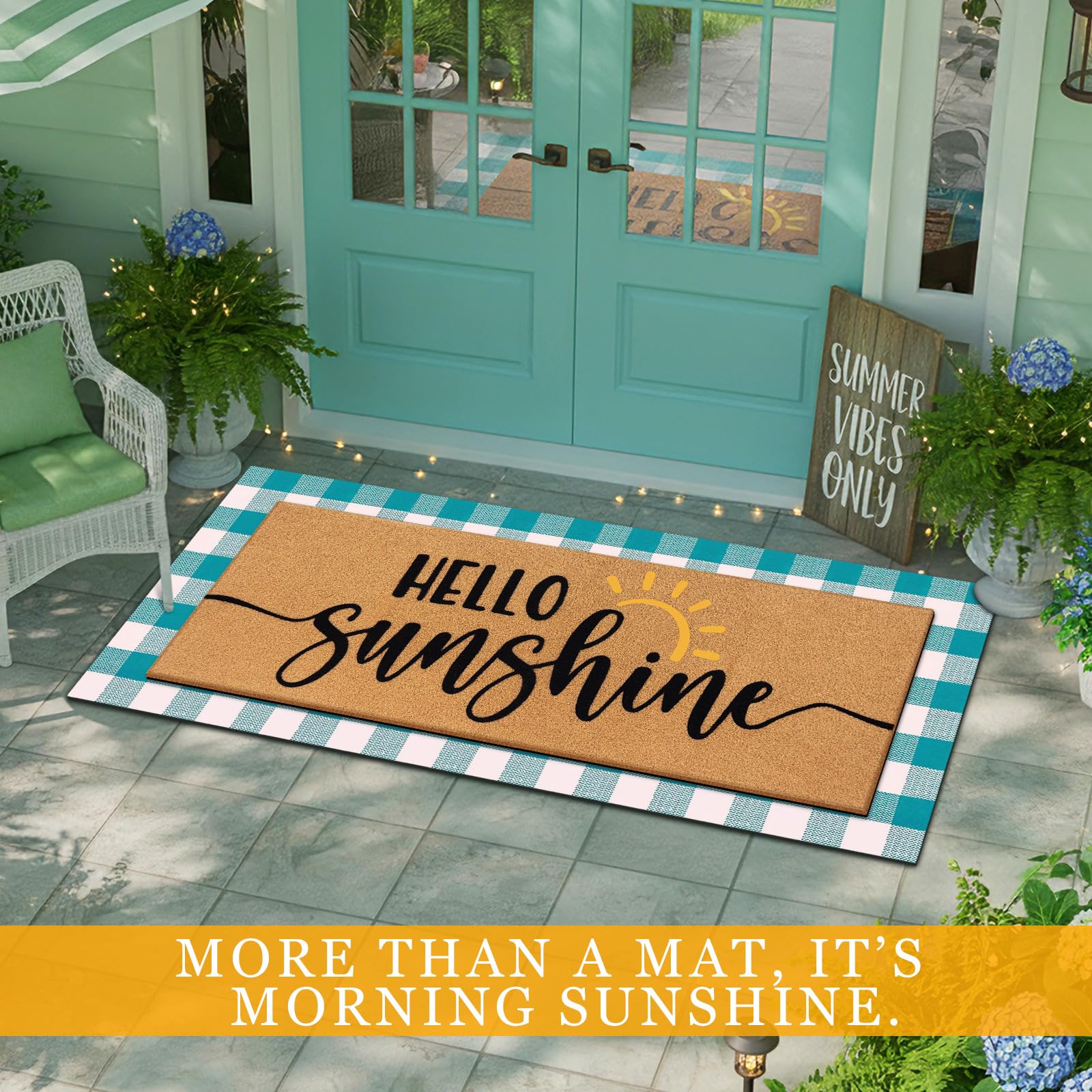 Tinideya large 57x143 cm mat covers wide entryways with cozy ambiance.