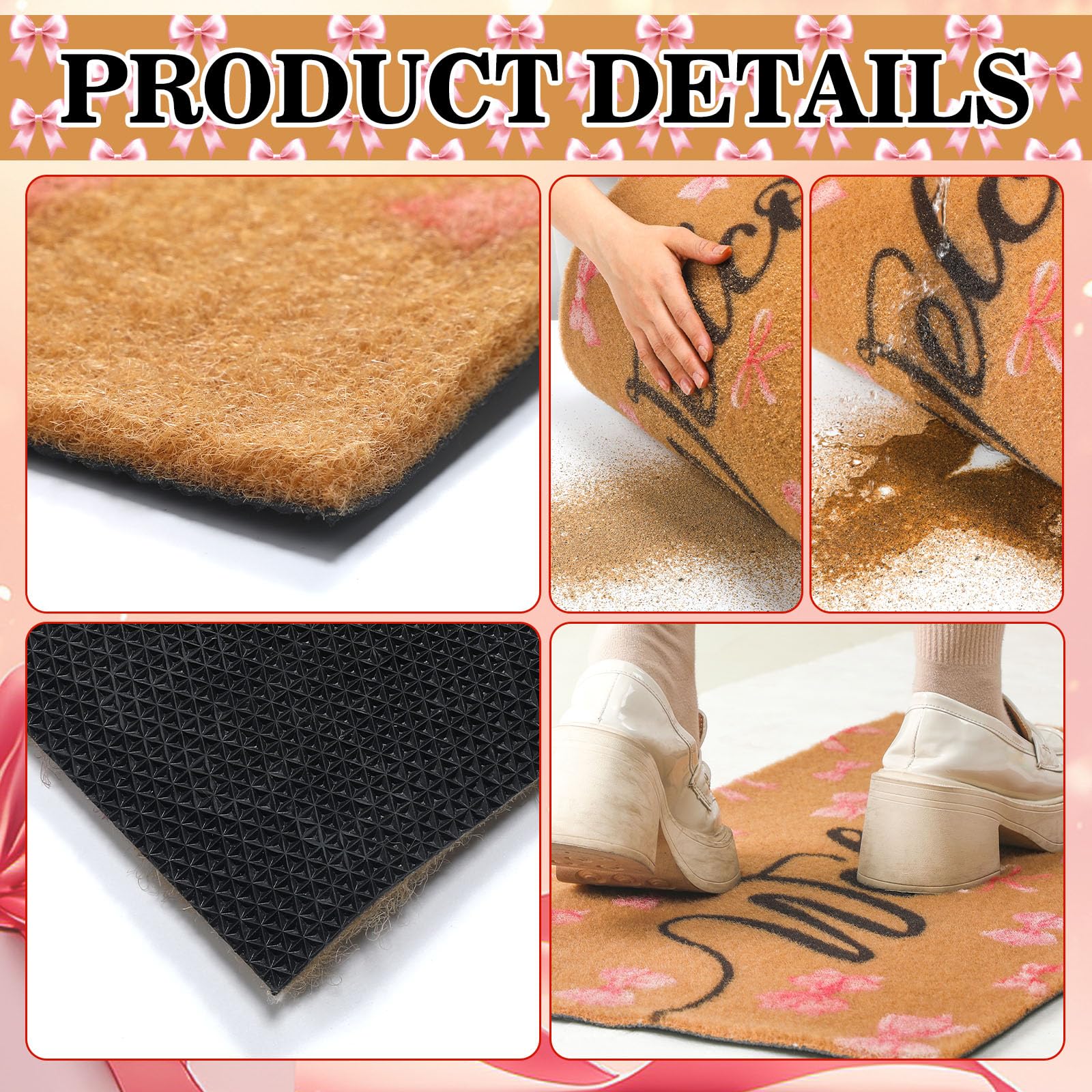 Tinideya coir doormat on porch showcases versatile indoor-outdoor use.