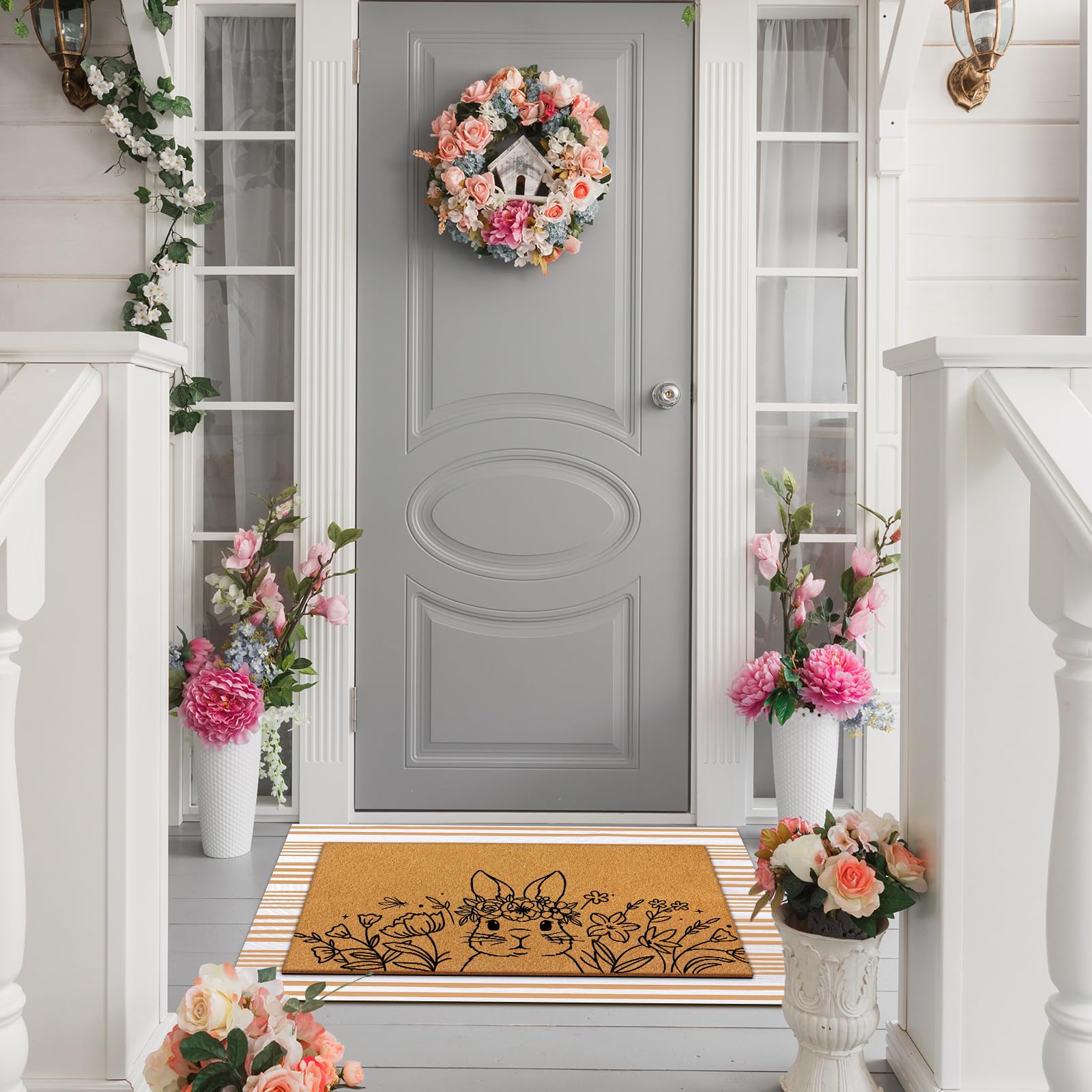 Easy care design helps keep entrances neat and inviting.