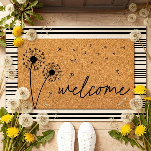 Tinideya dandelion welcome mat with 60x90cm size for a warm entry.