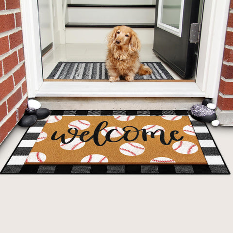 Tinideya durable stitching door mat stands up to frequent use