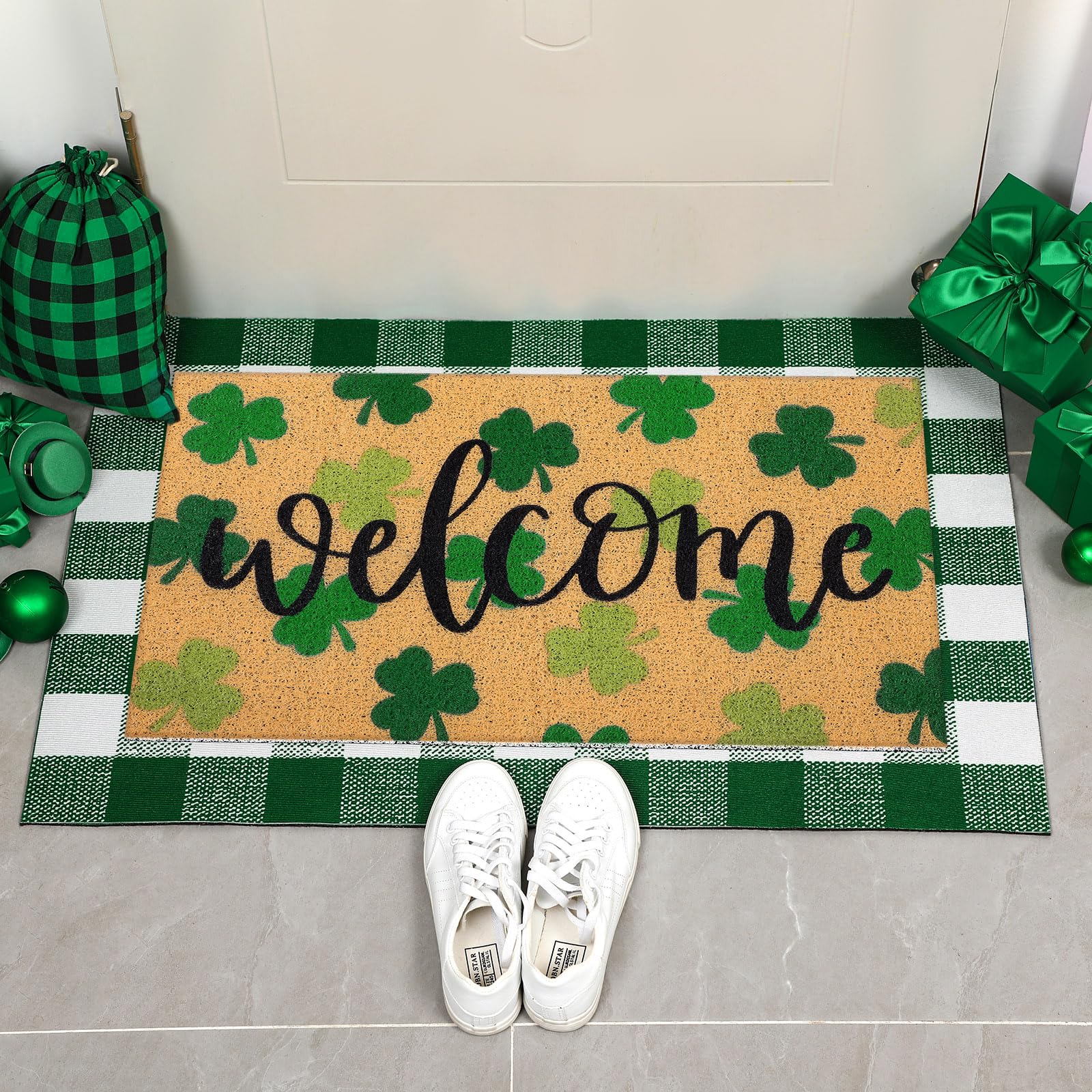 Tinideya entryway mat 60x90 cm fits larger doors for a cozy foyer touch.
