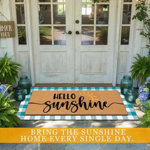 Tinideya Hello Sunshine pair creates a welcoming front porch display.