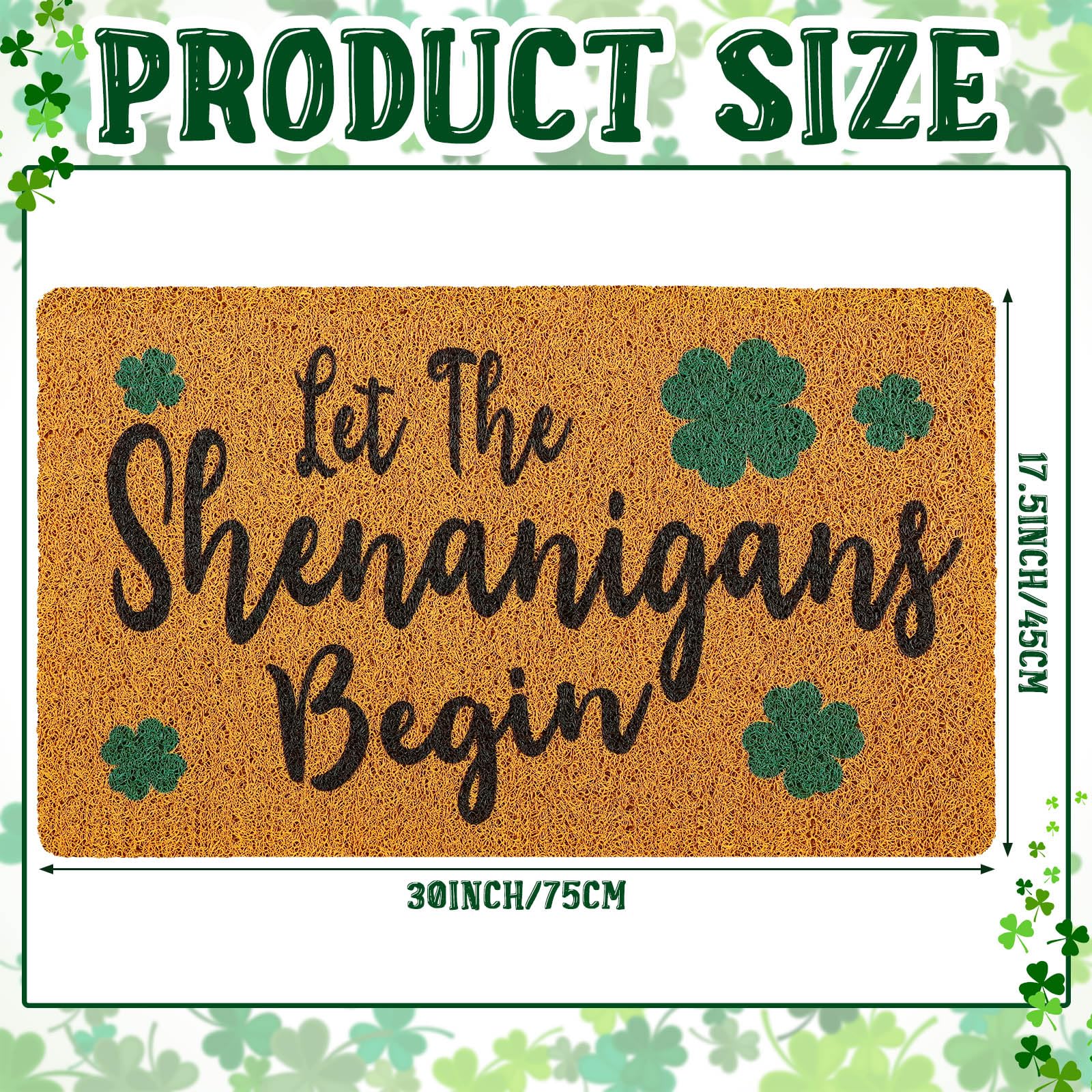 Tinideya green shamrock rug adds festive welcome to the entryway