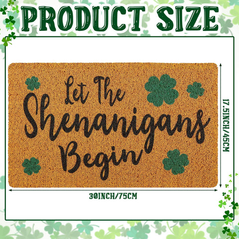 Tinideya green shamrock rug adds festive welcome to the entryway