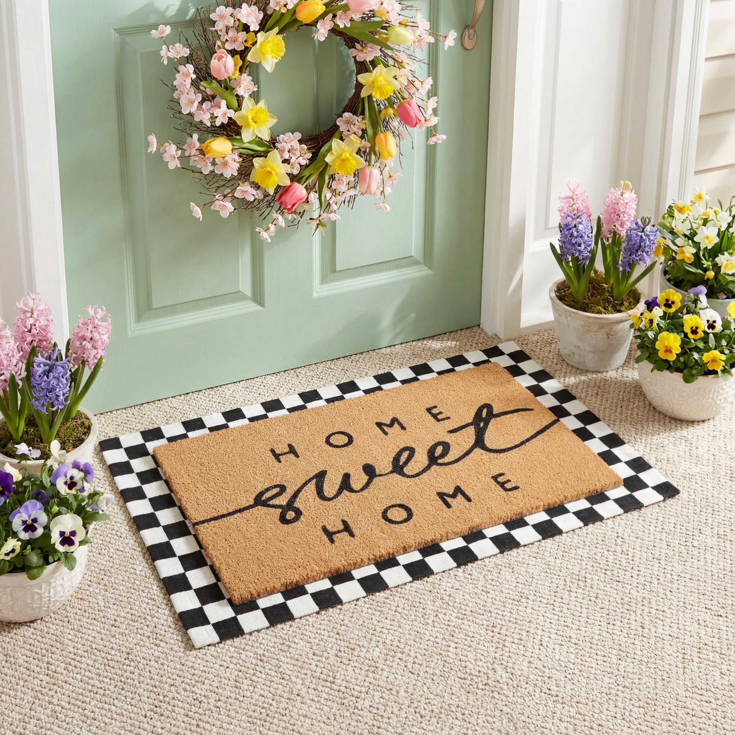 Tinideya home sweet home door mat in front entry, 60x90 cm, welcoming style