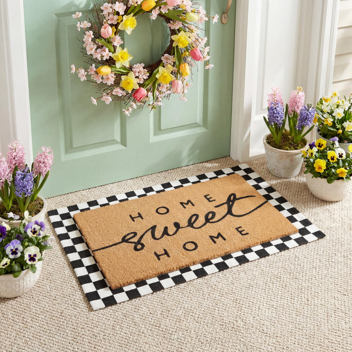 Tinideya home sweet home door mat in front entry, 60x90 cm, welcoming style