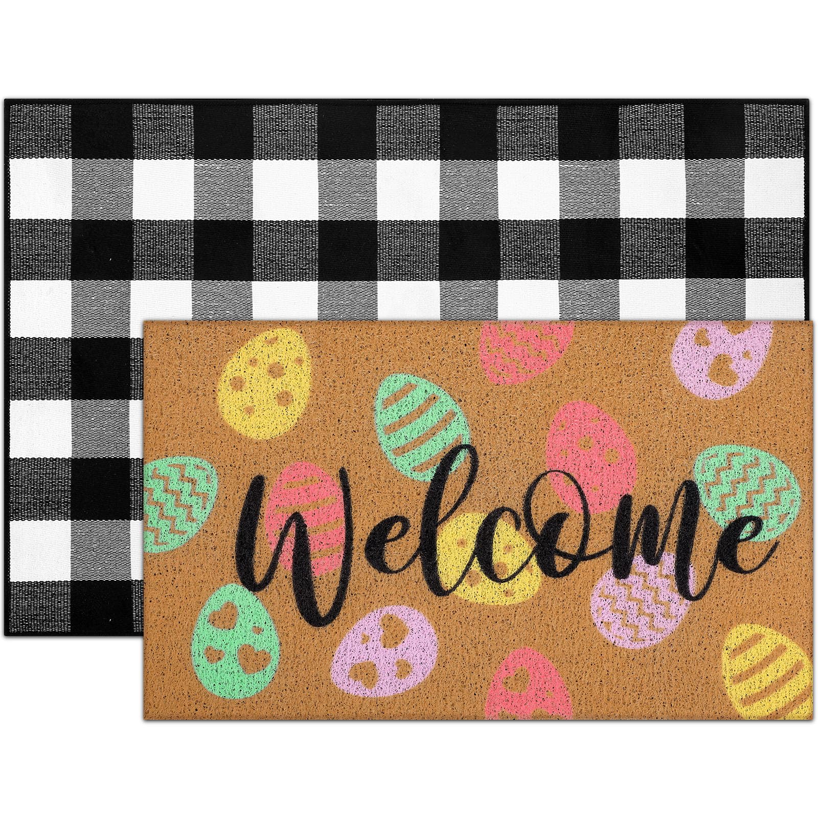 Tinideya indoor-outdoor mat withstands year-round use with easy care.