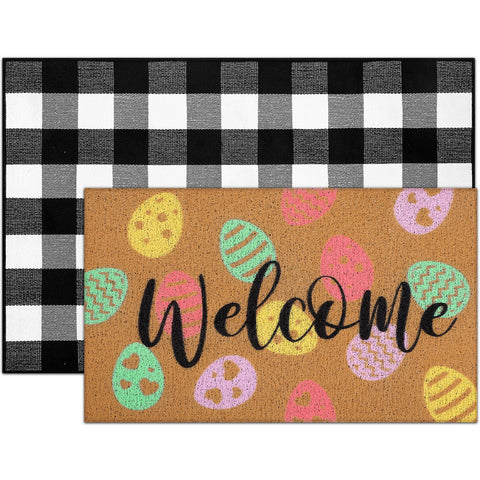 Tinideya indoor-outdoor mat withstands year-round use with easy care.