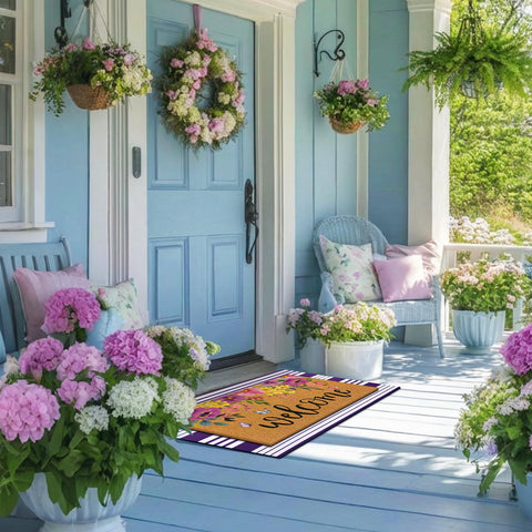 Tinideya entry rug suits indoor and outdoor spaces, enhancing curb appeal.