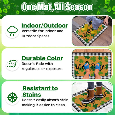 Tinideya indoor-outdoor mat suited for foyers, patios, and entryways.