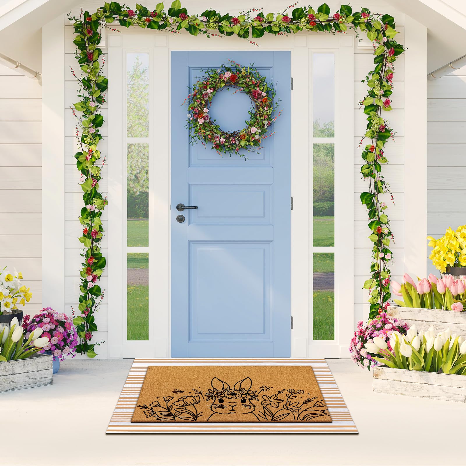 Two sizes fit various doors, porches, and entryways.