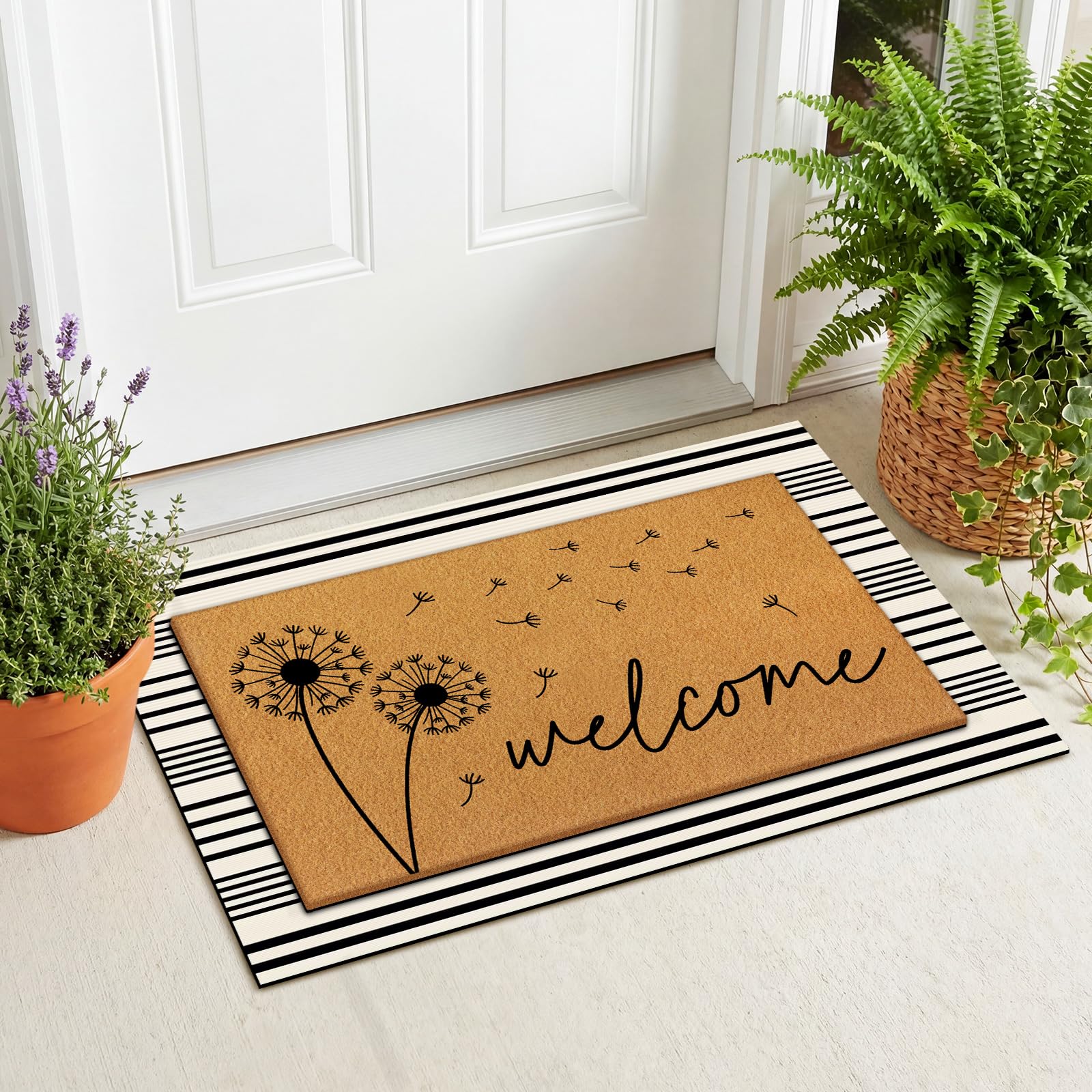 Tinideya non slip backing improves safety on entryways.