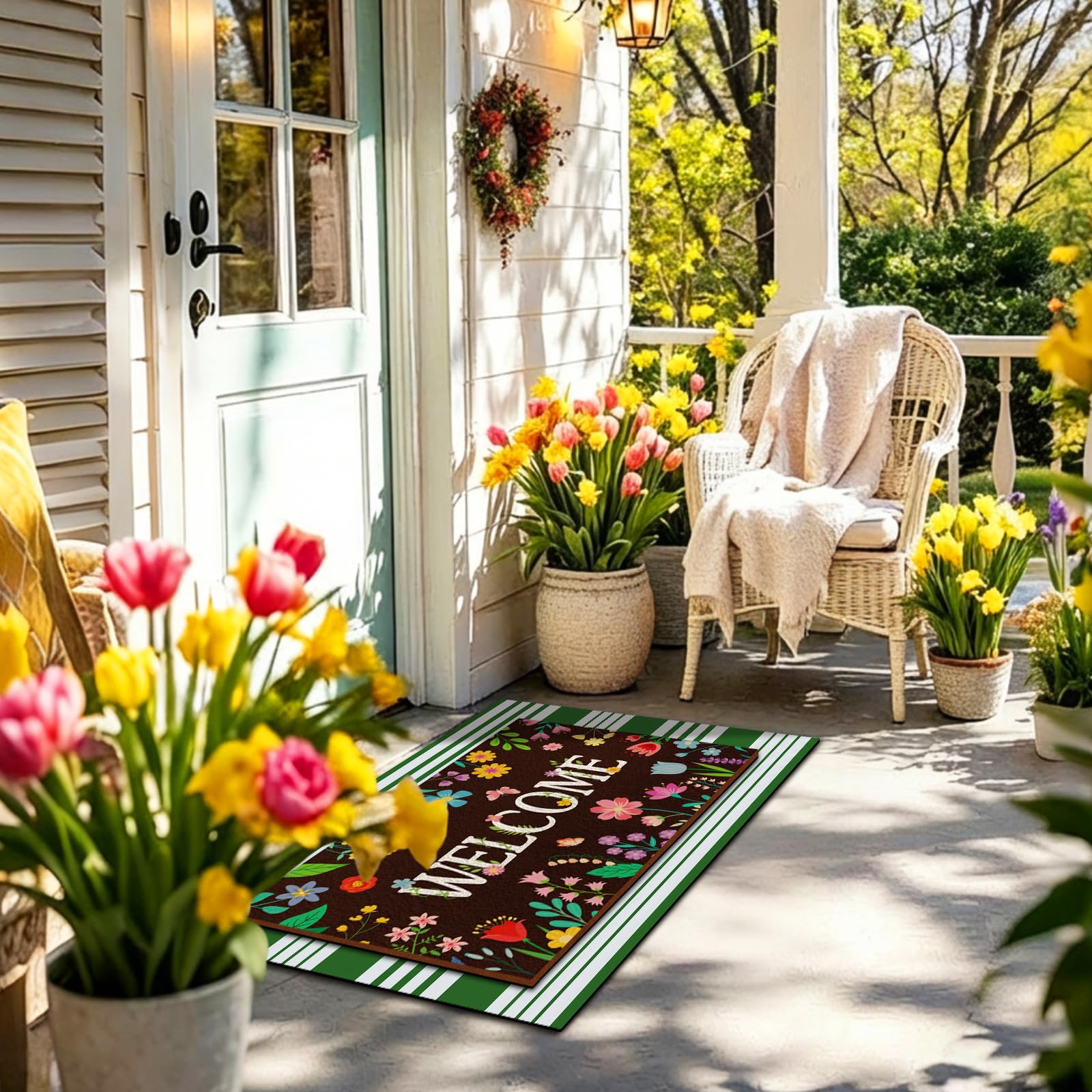 Tinideya non-slip backing keeps mats stable on different floors.